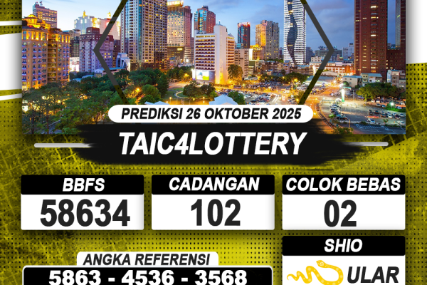 PREDIKSI TAIC4LOTTERY 26 OKTOBER 2025 | PREDIKSI TOGEL KUNINGTOTO