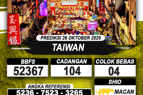 PREDIKSI TAIWAN 26 OKTOBER 2025 | PREDIKSI TOGEL KUNINGTOTO