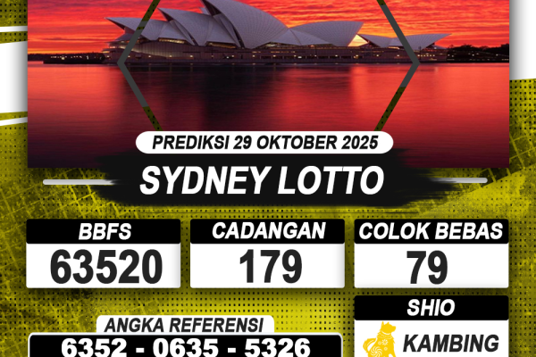 PREDIKSI SYDNEY LOTTO 29 OKTOBER 2025 | PREDIKSI TOGEL KUNINGTOTO