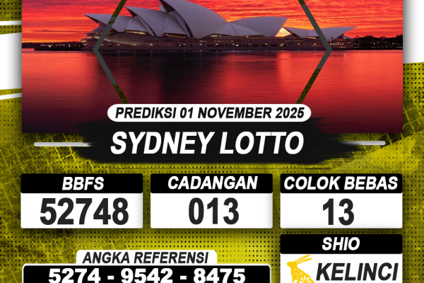 PREDIKSI SYDNEY LOTTO 01 NOVEMBER 2025 | PREDIKSI TOGEL KUNINGTOTO