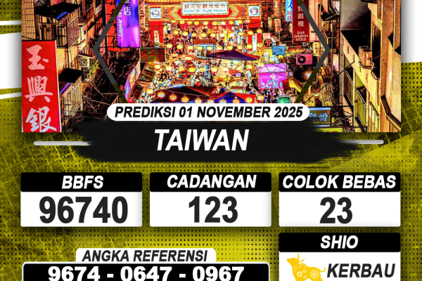 PREDIKSI TAIWAN 01 NOVEMBER 2025 | PREDIKSI TOGEL KUNINGTOTO