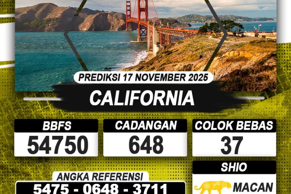 PREDIKSI CALIFORNIA 17 NOVEMBER 2025 | PREDIKSI TOGEL KUNINGTOTO