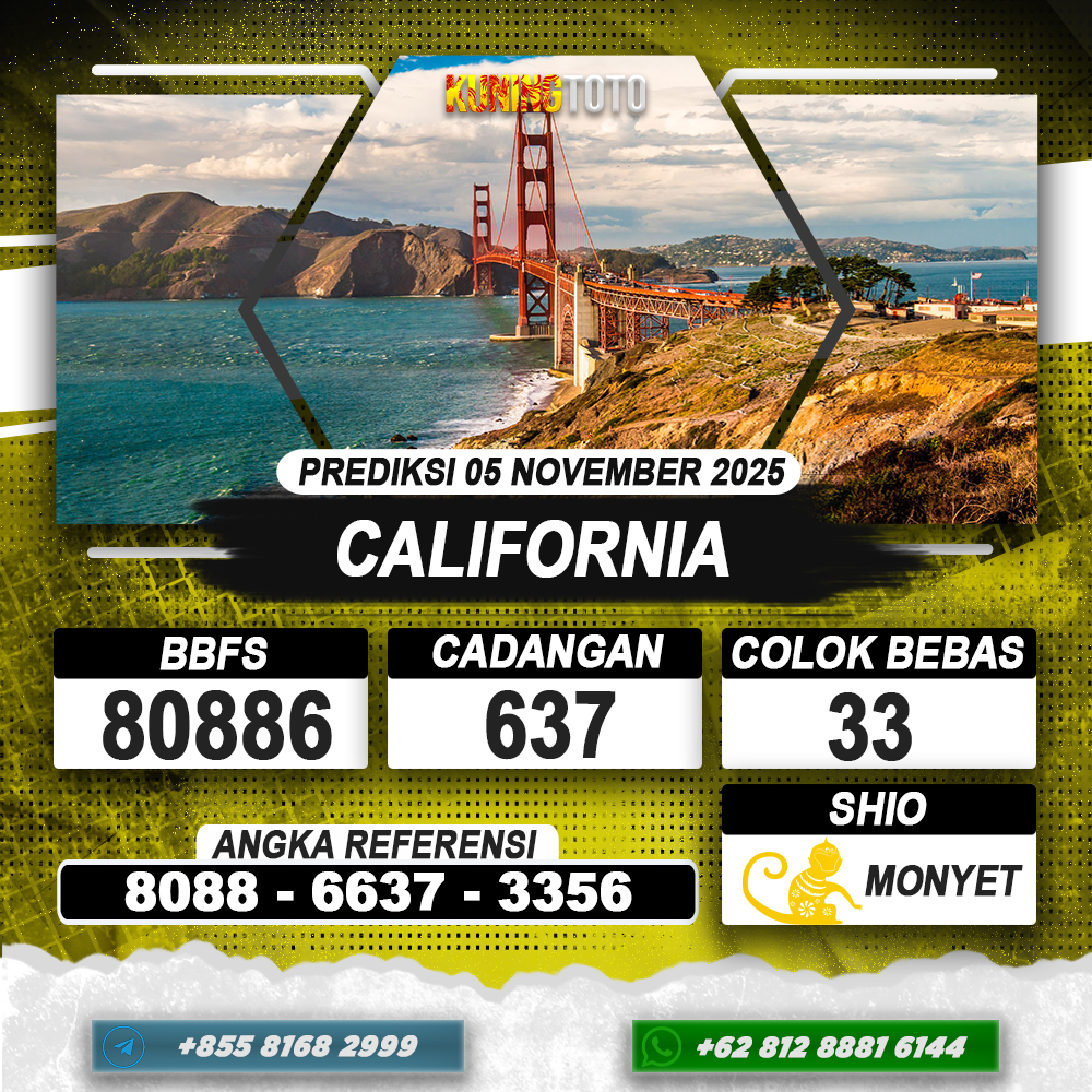 PREDIKSI CALIFORNIA 05 NOVEMBER 2025 | PREDIKSI TOGEL KUNINGTOTO