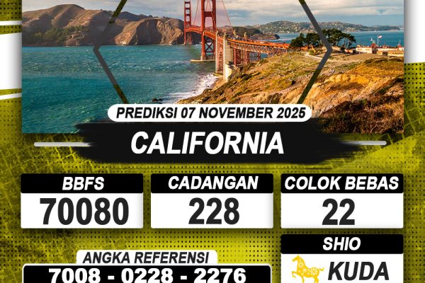 PREDIKSI CALIFORNIA 07 NOVEMBER 2025 | PREDIKSI TOGEL KUNINGTOTO
