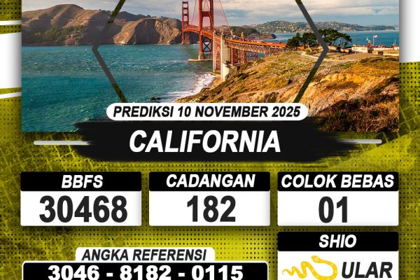 PREDIKSI CALIFORNIA 10 NOVEMBER 2025 | PREDIKSI TOGEL KUNINGTOTO