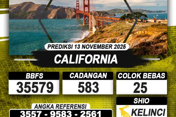 PREDIKSI CALIFORNIA 13 NOVEMBER 2025 | PREDIKSI TOGEL KUNINGTOTO