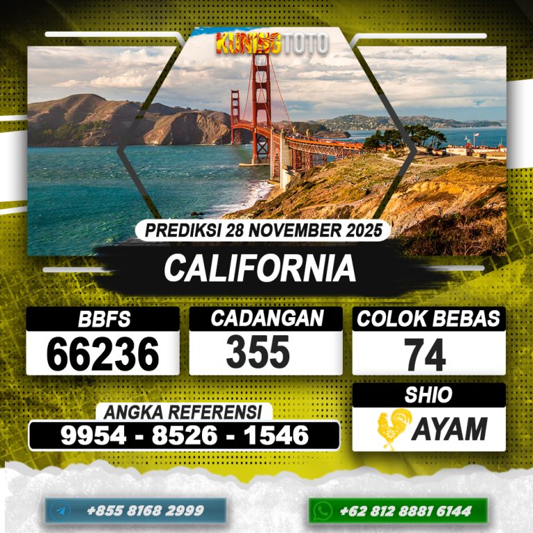 PREDIKSI CALIFORNIA 28 NOVEMBER 2025 | PREDIKSI TOGEL KUNINGTOTO
