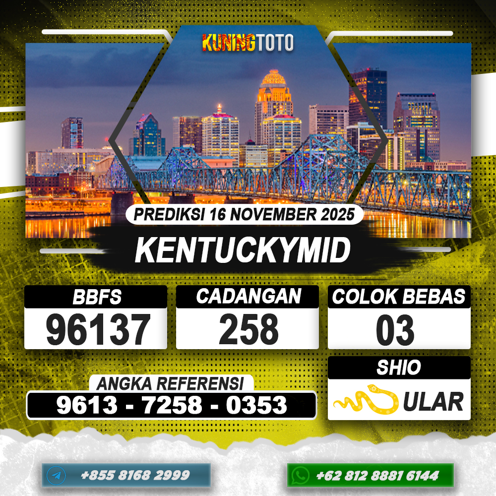 PREDIKSI KENTUCKYMID 16 NOVEMBER 2025 | PREDIKSI TOGEL KUNINGTOTO
