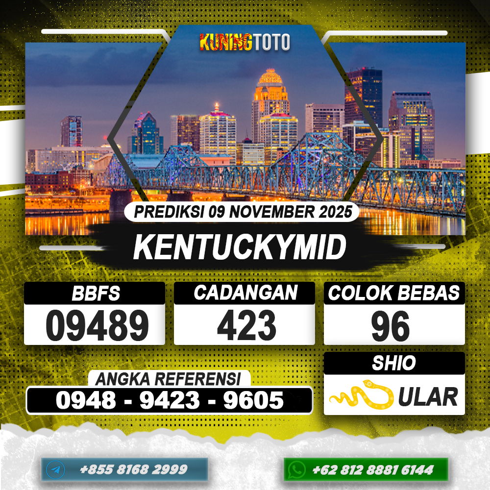 PREDIKSI KENTUCKYMID 09 NOVEMBER 2025 | PREDIKSI TOGEL KUNINGTOTO
