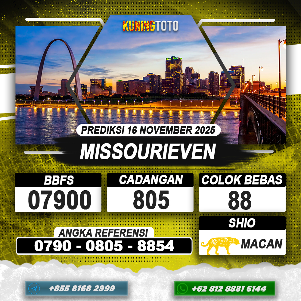 PREDIKSI MISSOURIEVEN 16 NOVEMBER 2025 | PREDIKSI TOGEL KUNINGTOTO