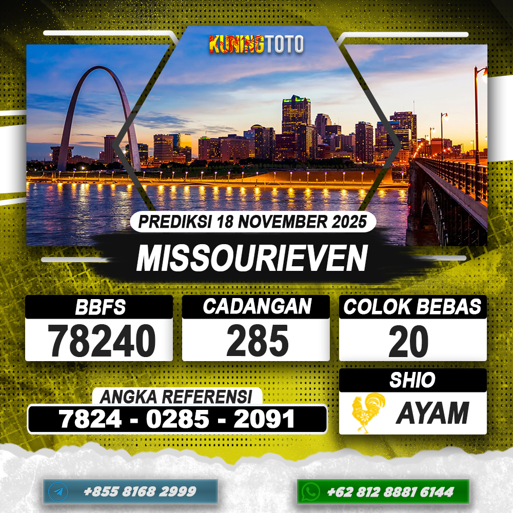 PREDIKSI MISSOURIEVEN 18 NOVEMBER 2025 | PREDIKSI TOGEL KUNINGTOTO