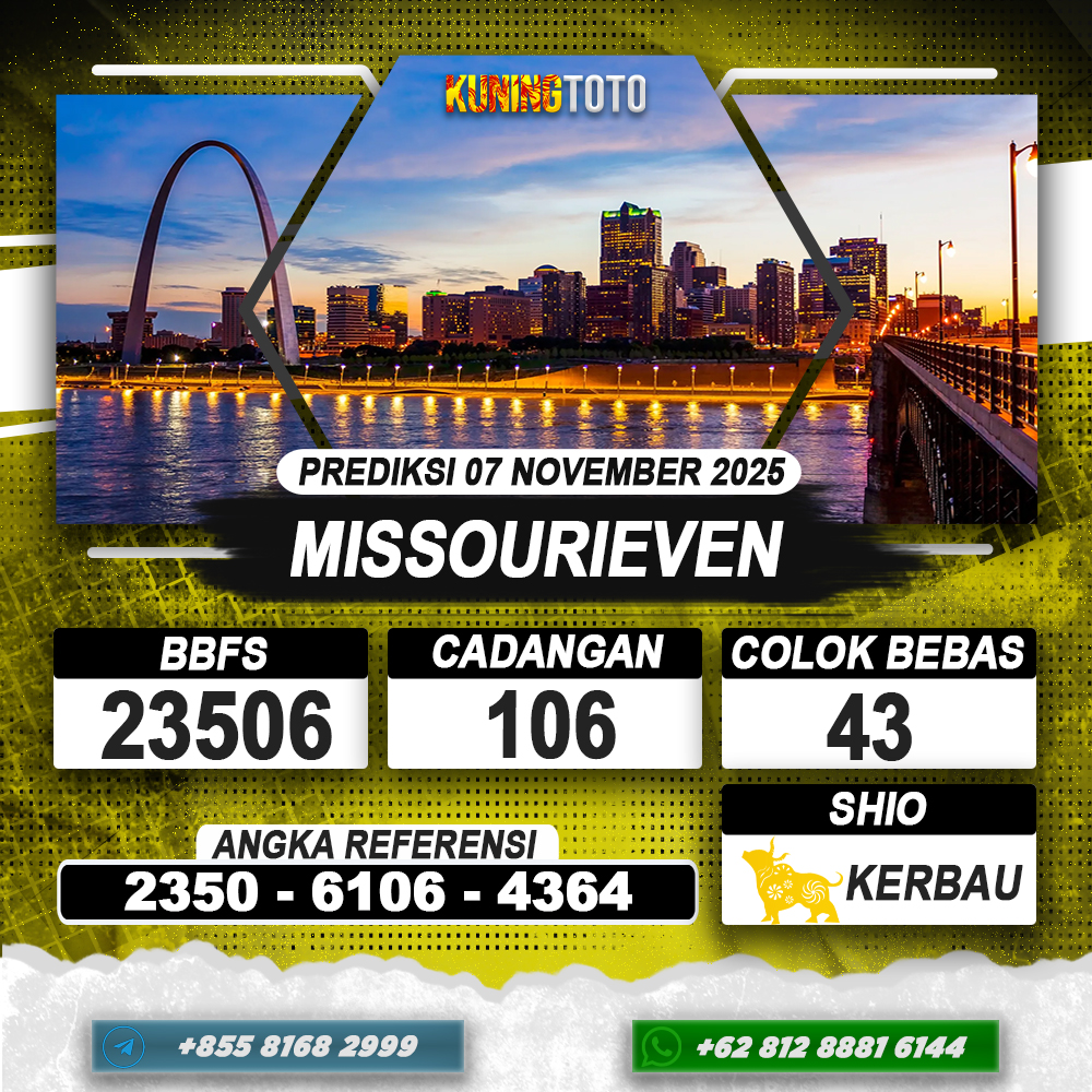 PREDIKSI MISSOURIEVEN 07 NOVEMBER 2025 | PREDIKSI TOGEL KUNINGTOTO