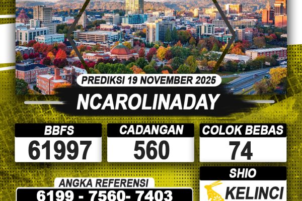 PREDIKSI NCAROLINADAY 19 NOVEMBER 2025 | PREDIKSI TOGEL KUNINGTOTO