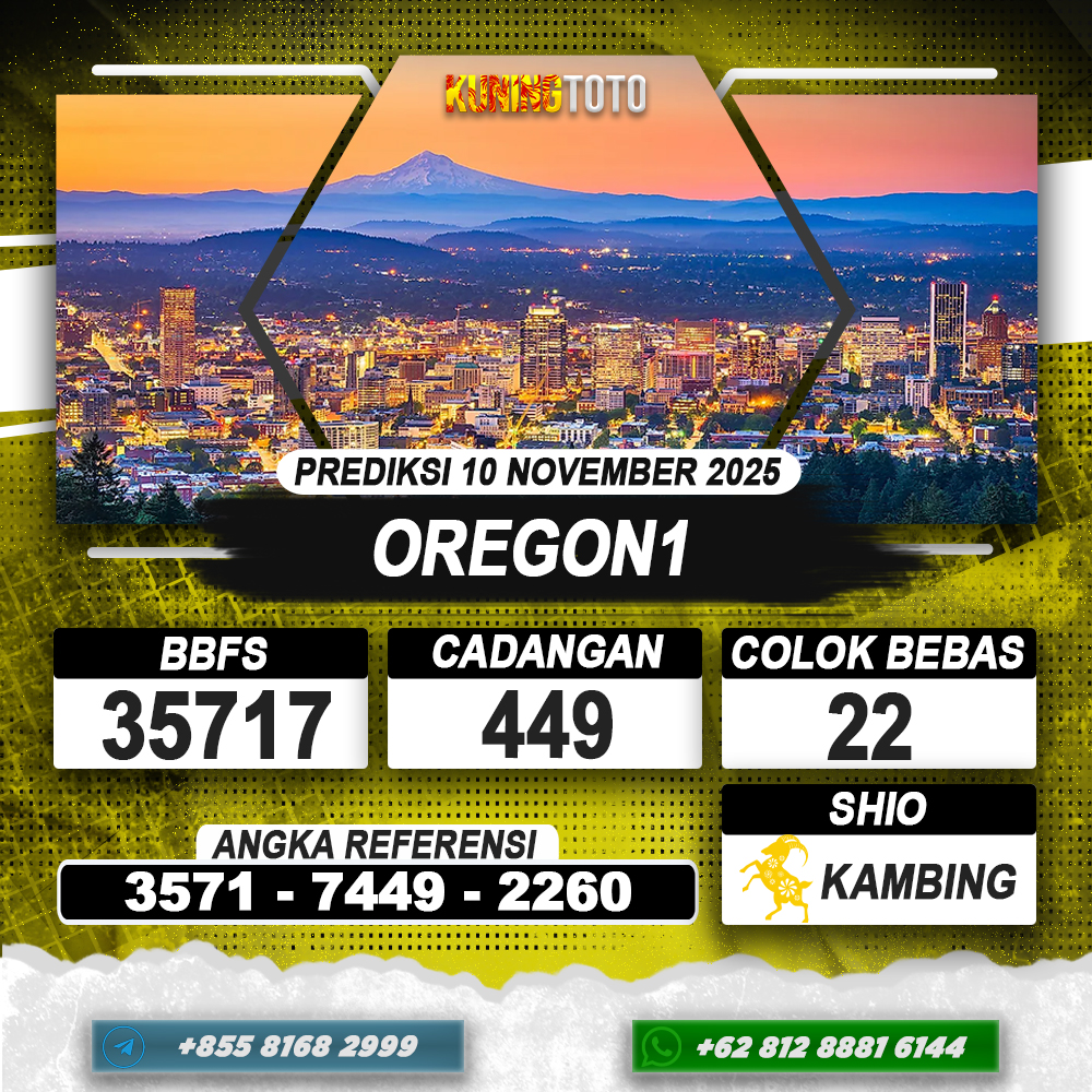 PREDIKSI OREGON1 10 NOVEMBER 2025 | PREDIKSI TOGEL KUNINGTOTO