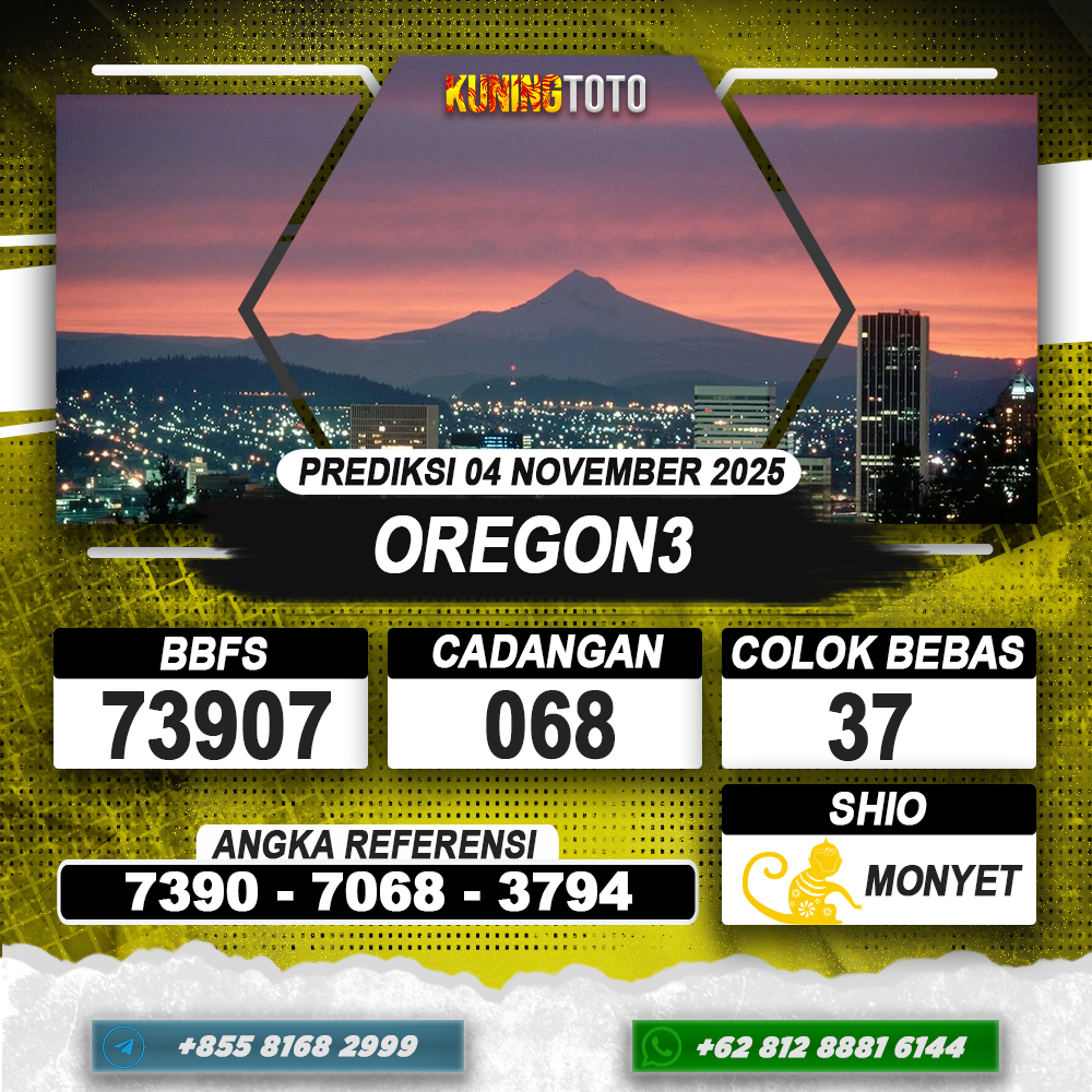 PREDIKSI OREGON3 04 NOVEMBER 2025 | PREDIKSI TOGEL KUNINGTOTO