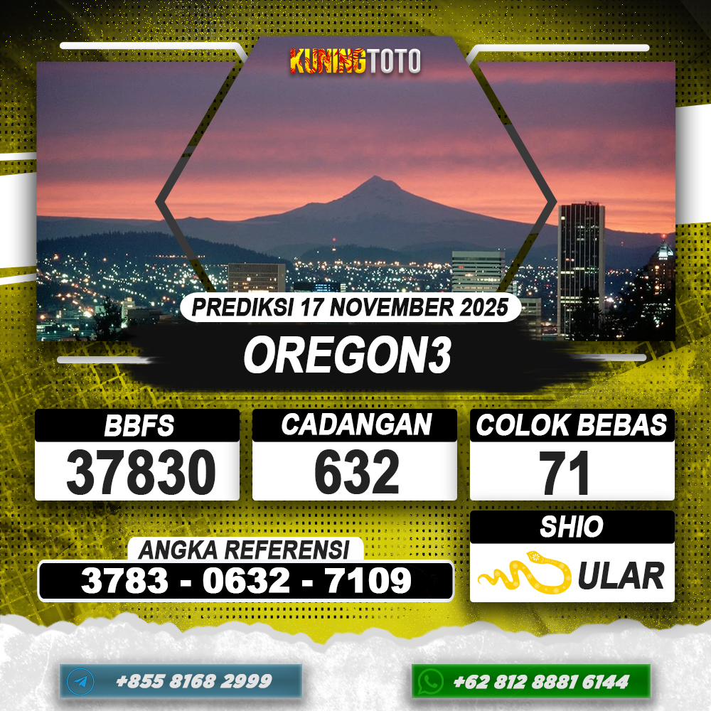 PREDIKSI OREGON3 17 NOVEMBER 2025 | PREDIKSI TOGEL KUNINGTOTO