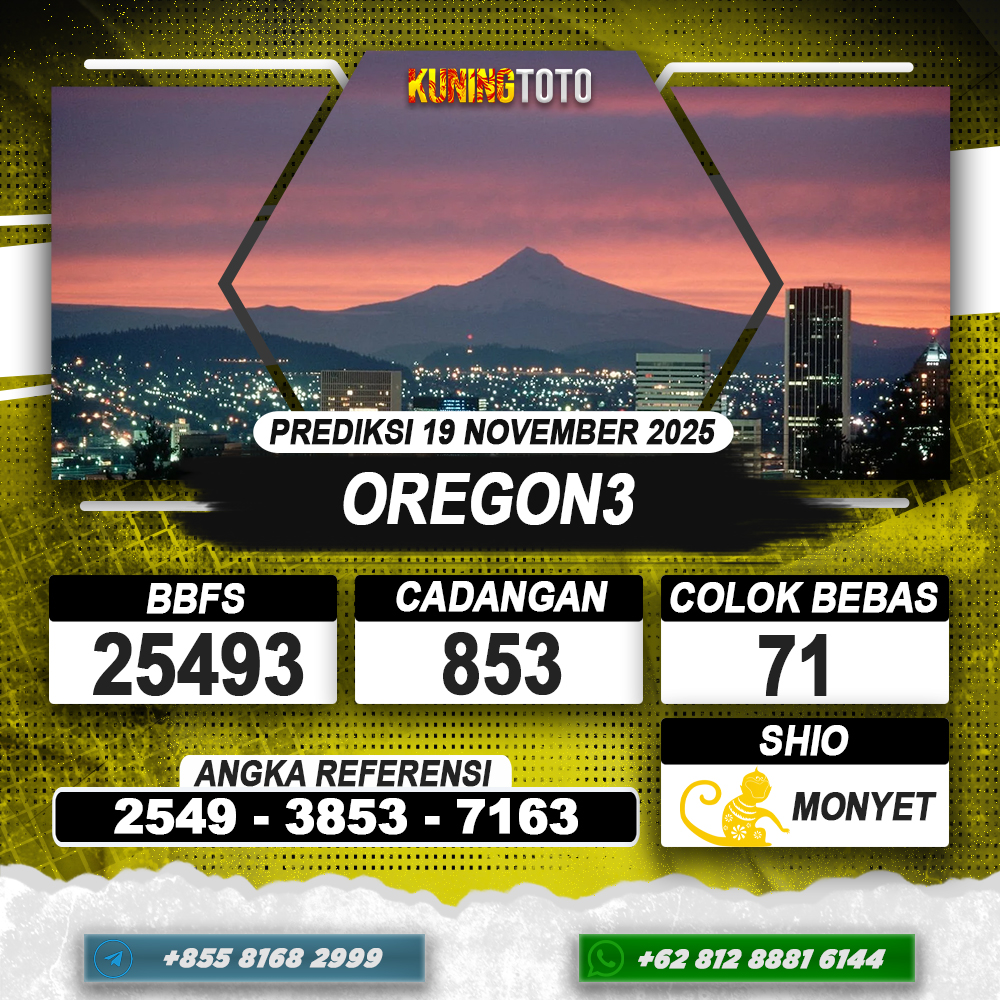 PREDIKSI OREGON3 19 NOVEMBER 2025 | PREDIKSI TOGEL KUNINGTOTO