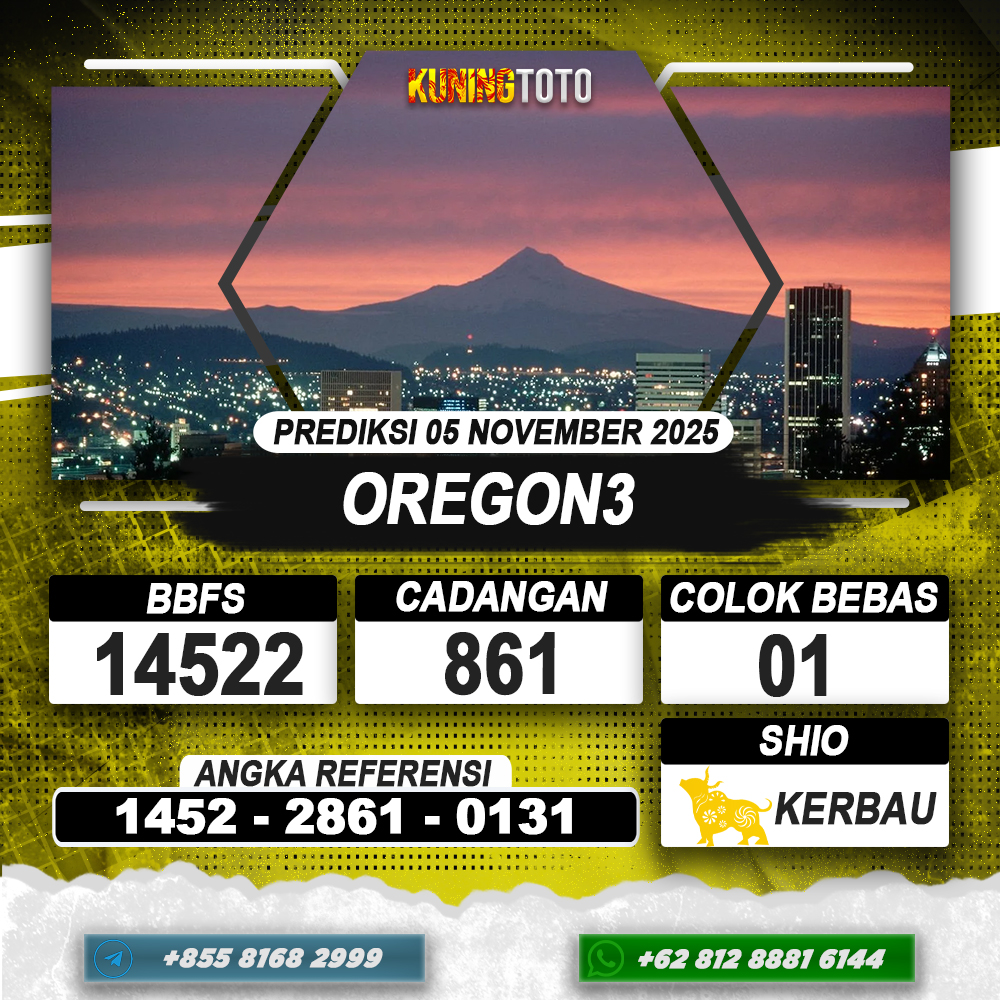 PREDIKSI OREGON3 05 NOVEMBER 2025 | PREDIKSI TOGEL KUNINGTOTO