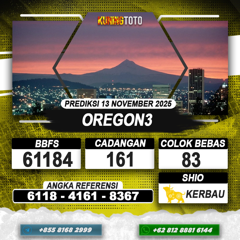PREDIKSI OREGON3 13 NOVEMBER 2025 | PREDIKSI TOGEL KUNINGTOTO