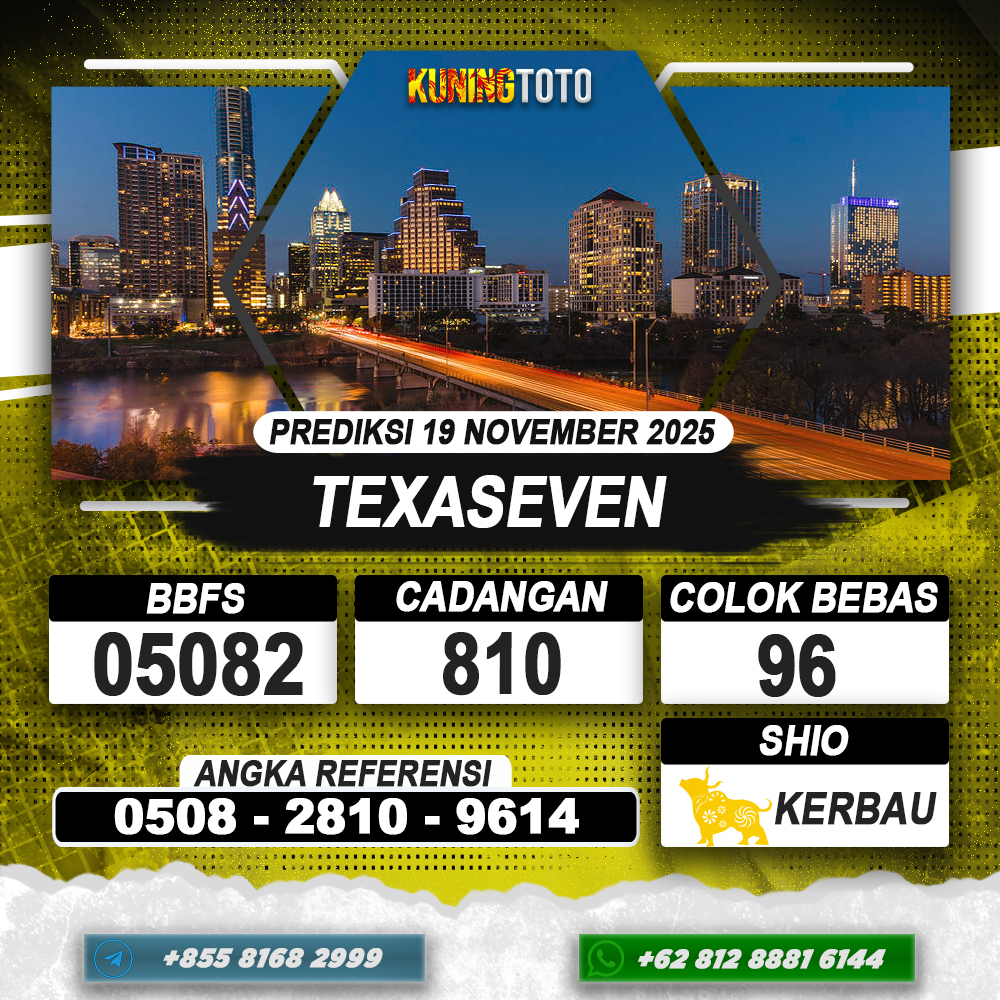 PREDIKSI TEXASEVEN 19 NOVEMBER 2025 | PREDIKSI TOGEL KUNINGTOTO