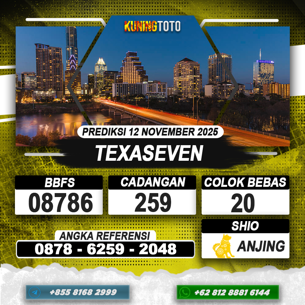 PREDIKSI TEXASEVEN 12 NOVEMBER 2025 | PREDIKSI TOGEL KUNINGTOTO