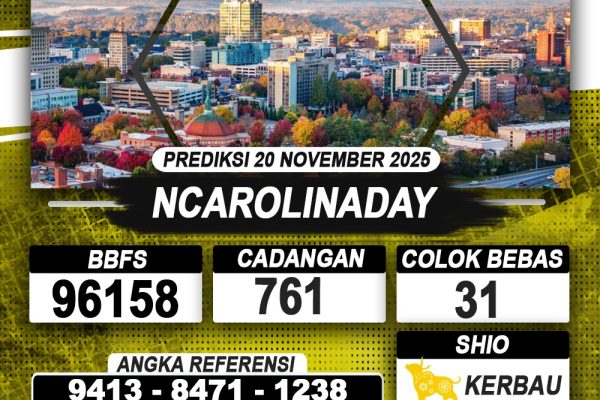 PREDIKSI NCAROLINADAY 20 NOVEMBER 2025 | PREDIKSI TOGEL KUNINGTOTO