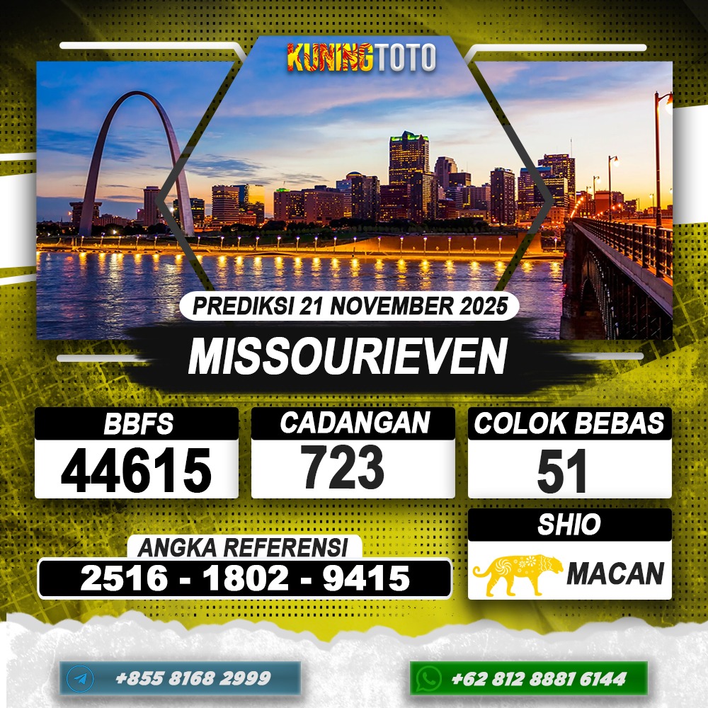 PREDIKSI MISSOURIEVEN 21 NOVEMBER 2025 | PREDIKSI TOGEL KUNINGTOTO