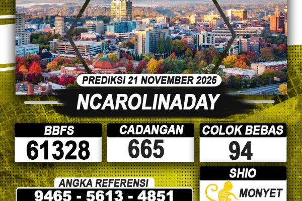 PREDIKSI NCAROLINADAY 21 NOVEMBER 2025 | PREDIKSI TOGEL KUNINGTOTO
