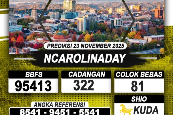 PREDIKSI NCAROLINADAY 23 NOVEMBER 2025 | PREDIKSI TOGEL KUNINGTOTO