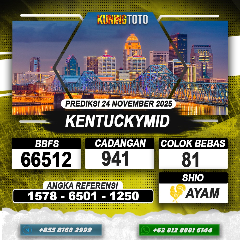 PREDIKSI KENTUCKYMID 24 NOVEMBER 2025 | PREDIKSI TOGEL KUNINGTOTO