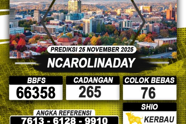 PREDIKSI NCAROLINADAY 25 NOVEMBER 2025 | PREDIKSI TOGEL KUNINGTOTO