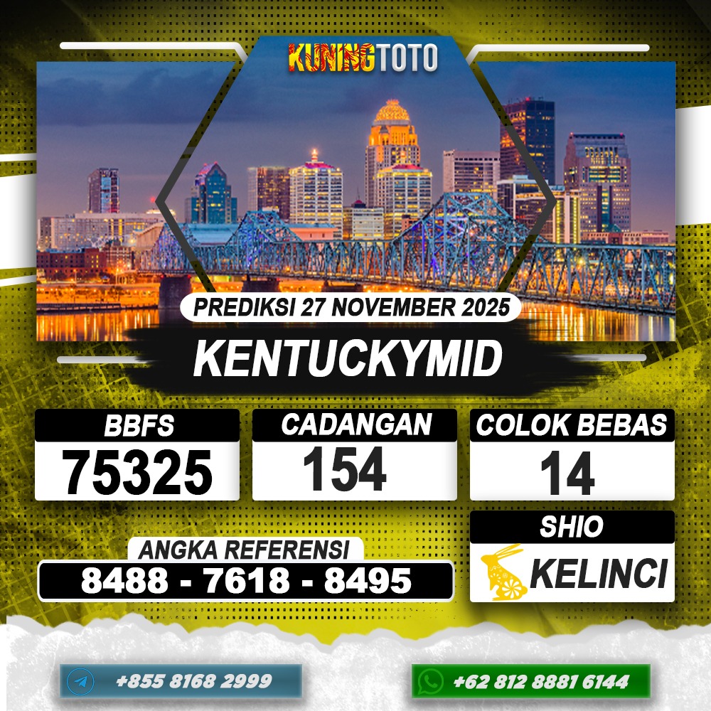 PREDIKSI KENTUCKYMID 27 NOVEMBER 2025 | PREDIKSI TOGEL KUNINGTOTO