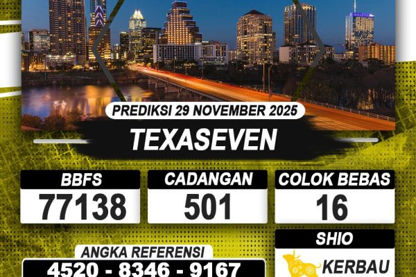 PREDIKSI TEXASEVEN 29 NOVEMBER 2025 | PREDIKSI TOGEL KUNINGTOTO