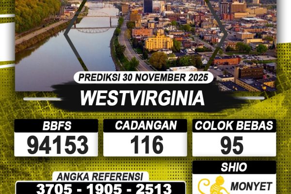 PREDIKSI WESTVIRGINIA 30 NOVEMBER 2025 | PREDIKSI TOGEL KUNINGTOTO