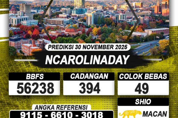 PREDIKSI NCAROLINADAY 30 NOVEMBER 2025 | PREDIKSI TOGEL KUNINGTOTO