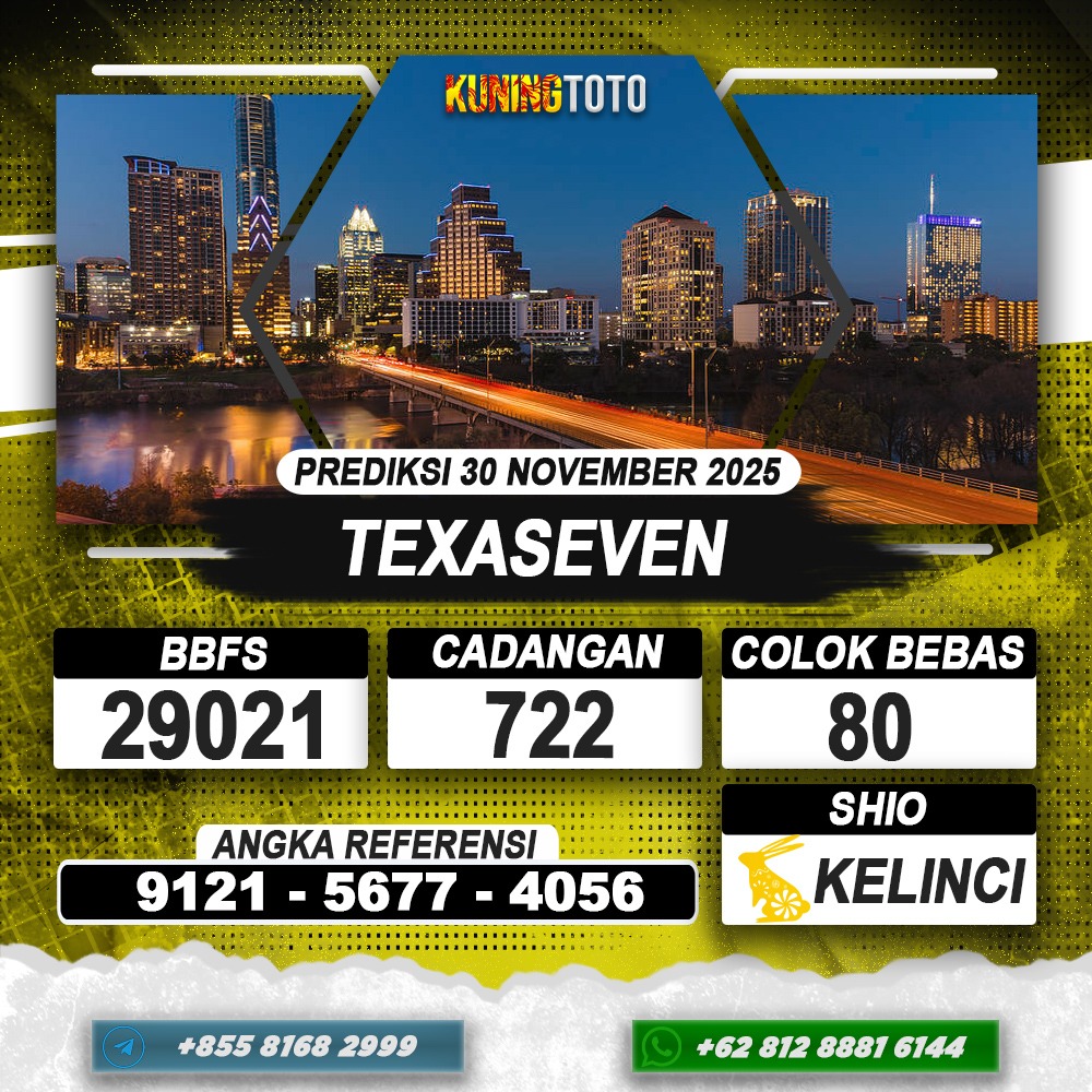 PREDIKSI TEXASEVEN 30 NOVEMBER 2025 | PREDIKSI TOGEL KUNINGTOTO