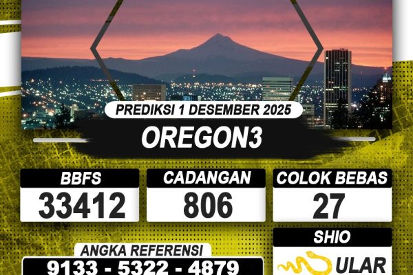 PREDIKSI OREGON3 01 DESEMBER 2025 | PREDIKSI TOGEL KUNINGTOTO