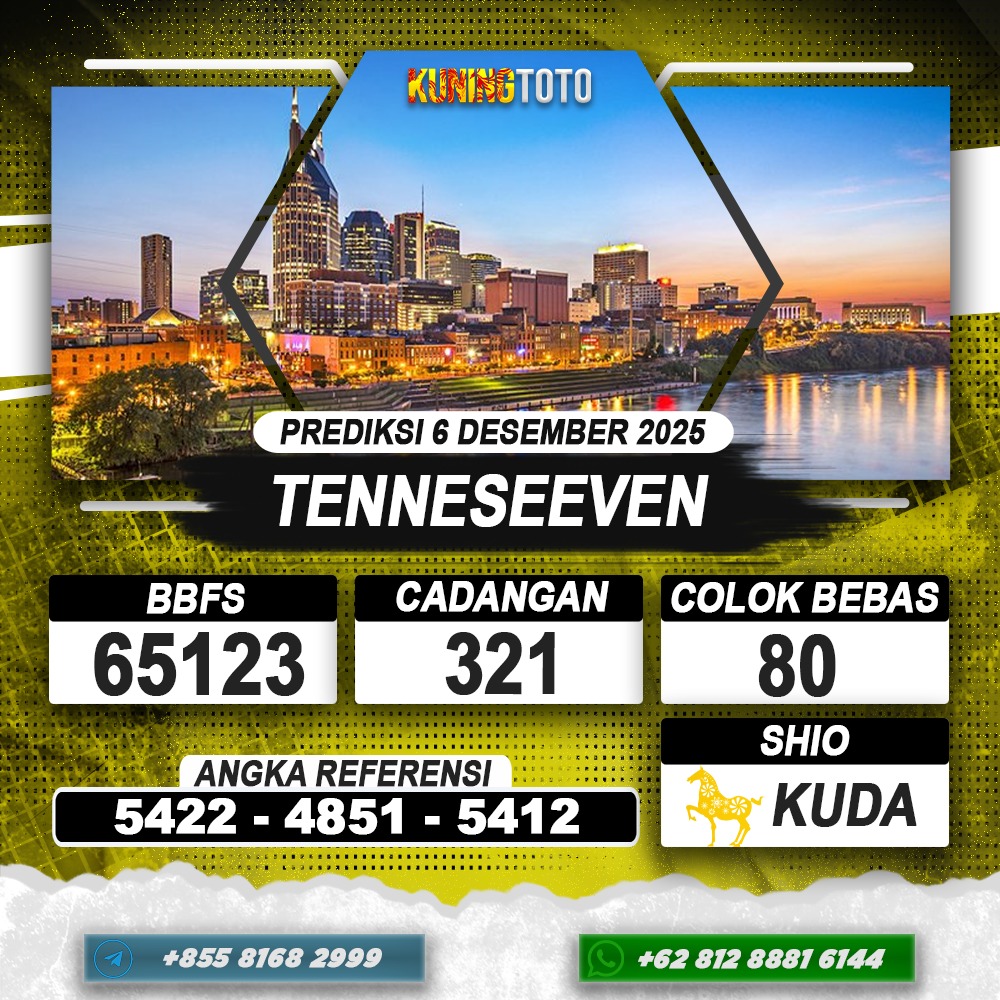 PREDIKSI TENNESEEVEN 06 DESEMBER 2025 | PREDIKSI TOGEL KUNINGTOTO
